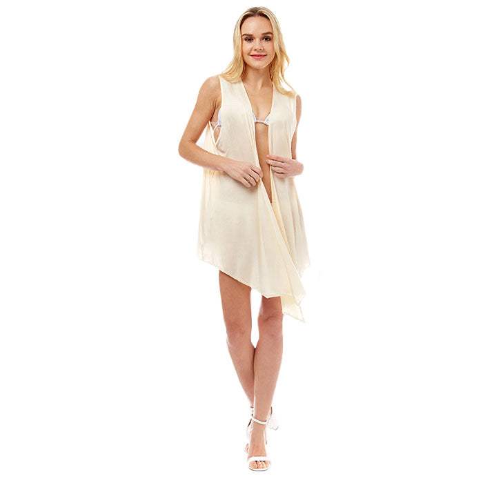 Solid Color Vest Cover Up - Madeline Love - Flyclothing LLC