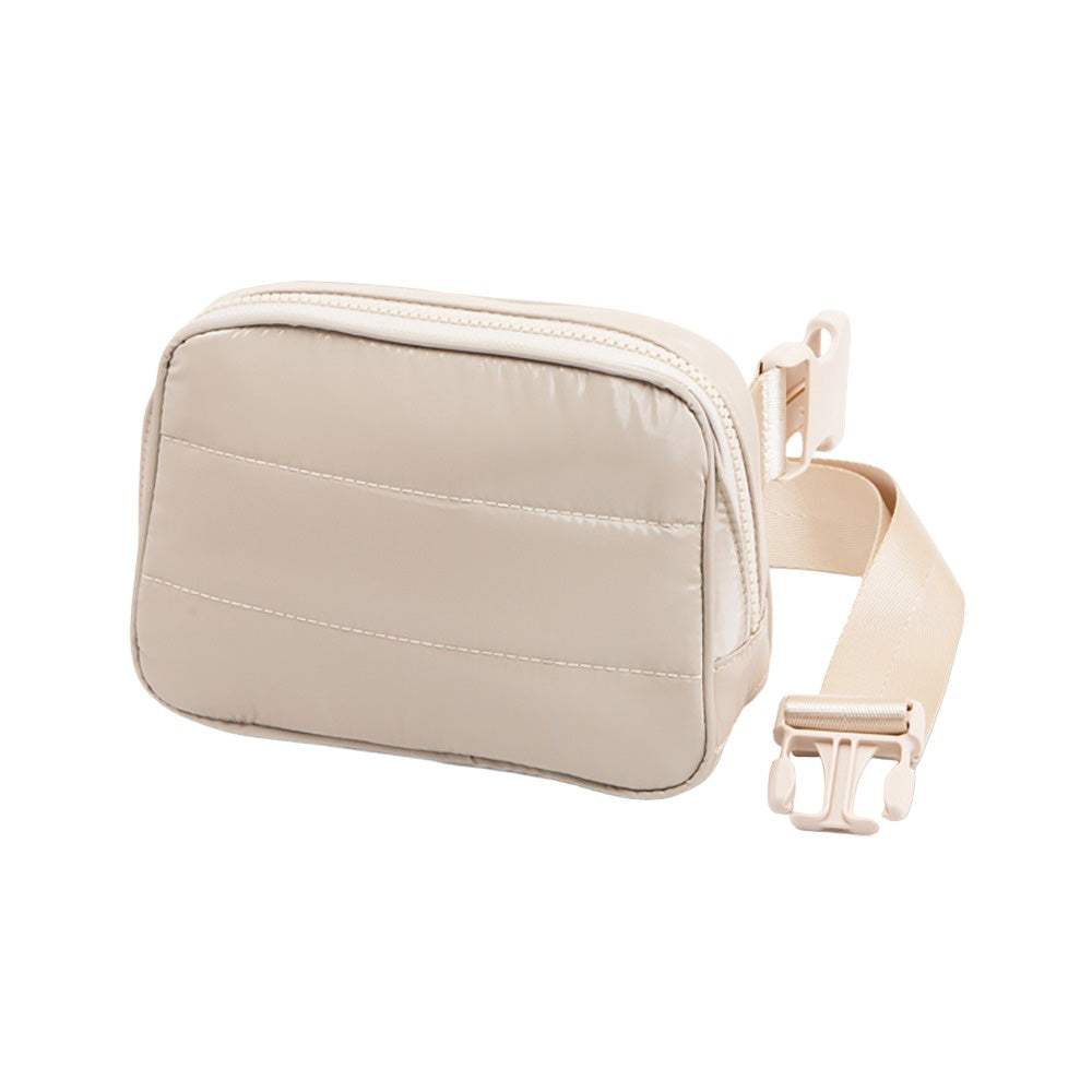 Glossy Puffer Rectangle Sling Bag Fanny Bag Belt Bag - Madeline Love - Flyclothing LLC