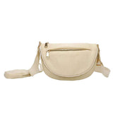 Half Round Solid Nylon Crossbody Bag - Madeline Love - Flyclothing LLC