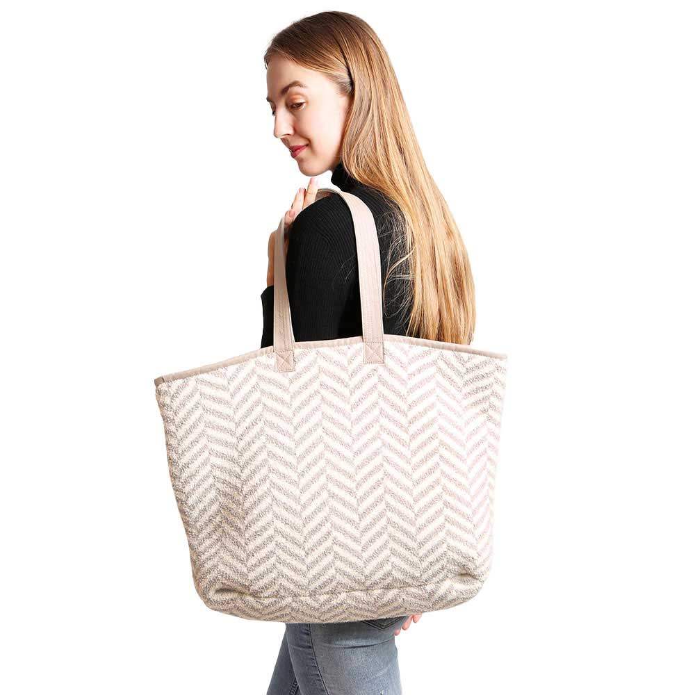 Herringbone Tote Bag - Madeline Love - Flyclothing LLC
