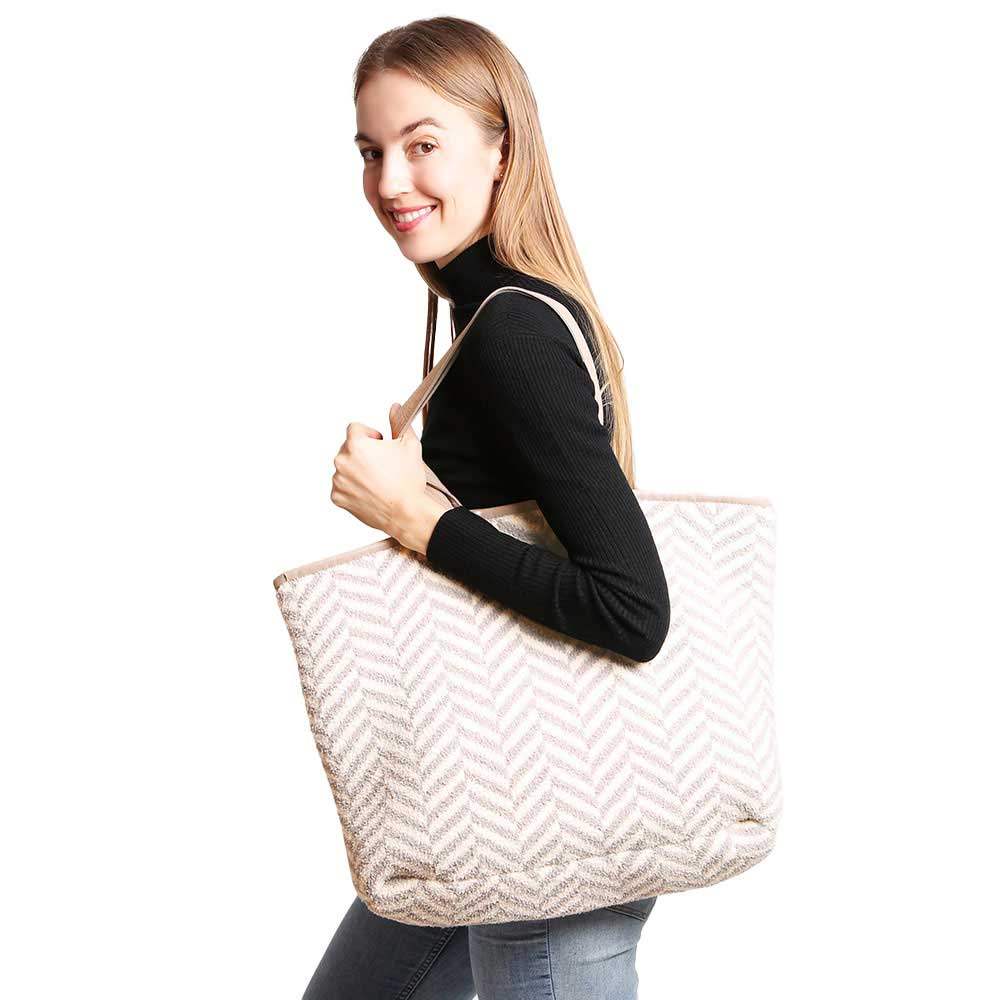 Herringbone Tote Bag - Madeline Love - Flyclothing LLC