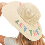 Let The Sun Shine Sequin Message Straw Panama Sun Hat - Madeline Love - Flyclothing LLC