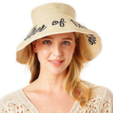 Mother Of The Bride Message Roll Up Foldable Visor Sun Hat - Madeline Love - Flyclothing LLC