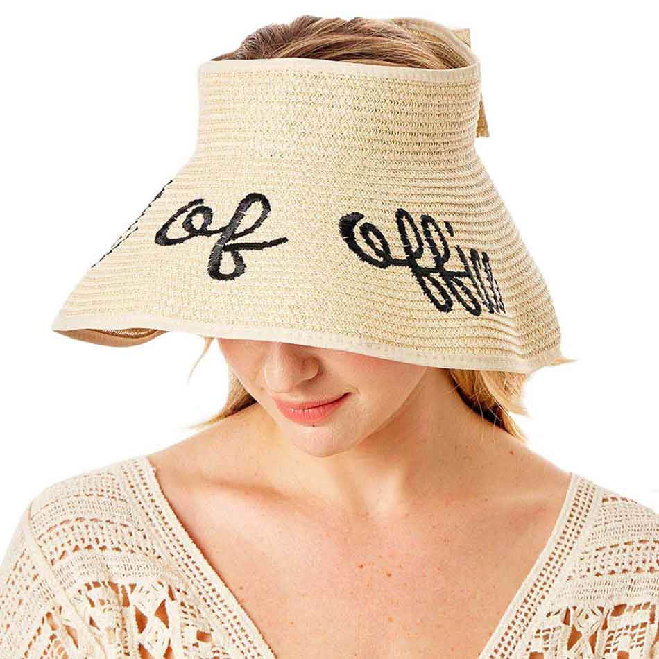 Out Of Office Message Roll Up Foldable Visor Sun Hat - Madeline Love - Flyclothing LLC