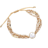 Pearl Pointed Faceted Beaded Pull Tie Cinch Bracelet - Madeline Love - Flyclothing LLC