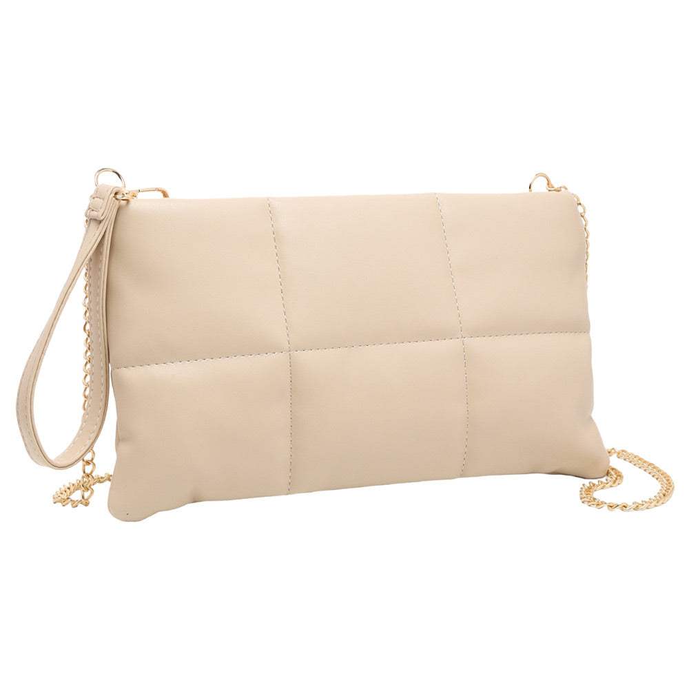 Quilted Solid Faux Leather Crossbody Bag - Madeline Love - Flyclothing LLC