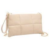 Quilted Solid Faux Leather Crossbody Bag - Madeline Love - Flyclothing LLC