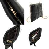 Quilted Solid Faux Leather Crossbody Bag - Madeline Love - Flyclothing LLC