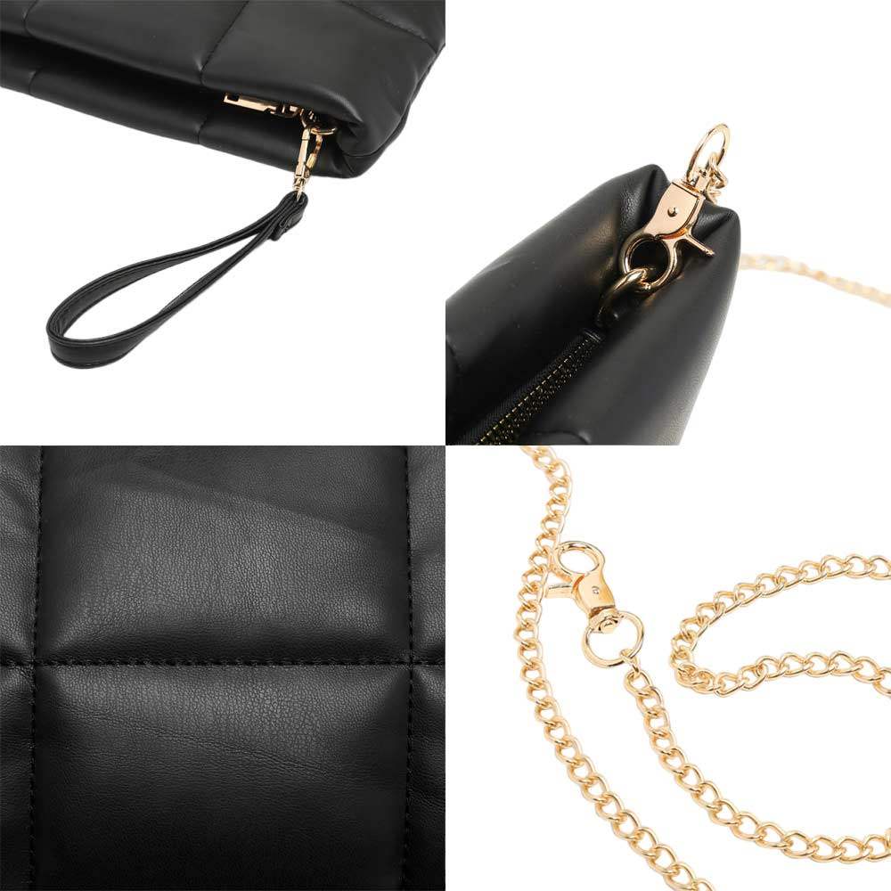 Quilted Solid Faux Leather Crossbody Bag - Madeline Love - Flyclothing LLC