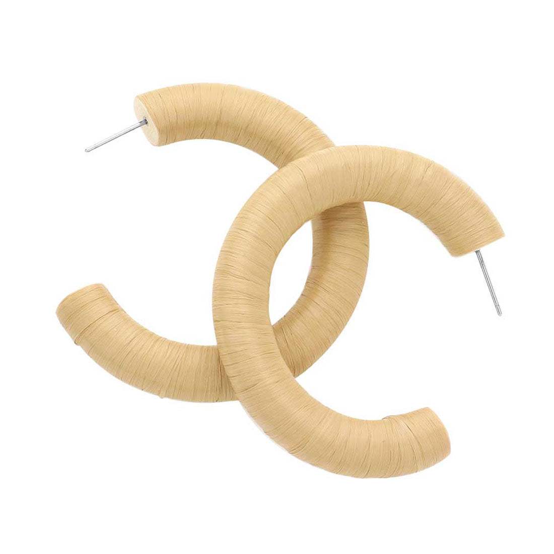 Raffia Wrapped Hoop Earrings - Madeline Love - Flyclothing LLC