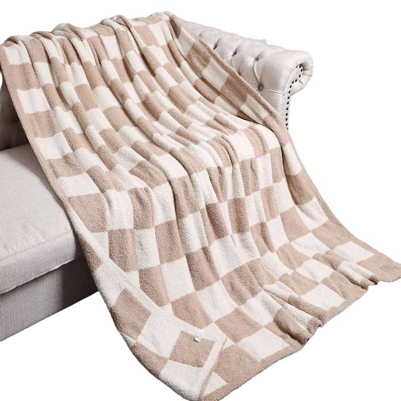 Reversible Checkerboard Patterned Throw Blanket - Madeline Love - Flyclothing LLC