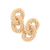 Seed Beaded Double Open Circle Link Dangle Earrings - Madeline Love - Flyclothing LLC