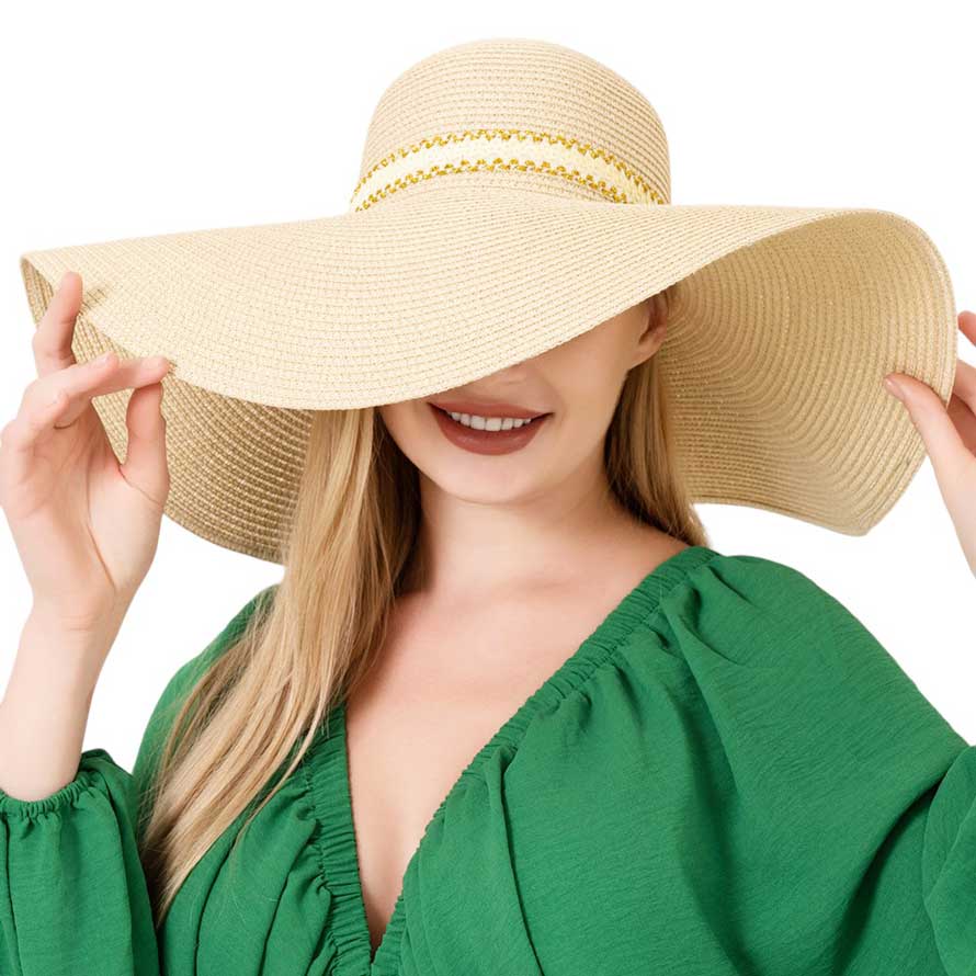 Sequin Band Pointed Straw Sun Hat - Madeline Love - Flyclothing LLC