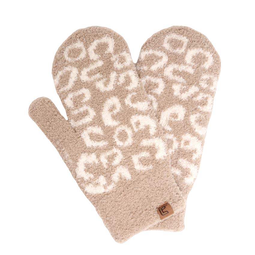Soft Fuzzy Leopard Mittens - Madeline Love - Flyclothing LLC