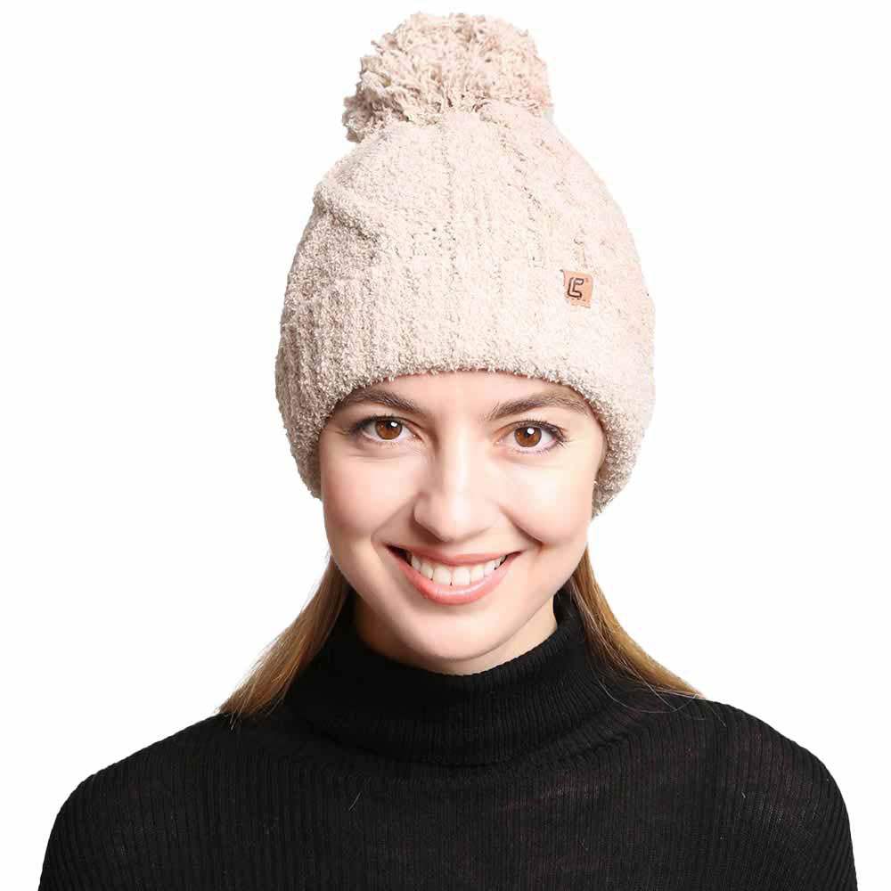 Solid Color Cable Knit Beanie Hats - Madeline Love - Flyclothing LLC