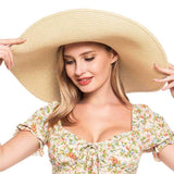 Solid Floppy Straw Sun Hat - Madeline Love - Flyclothing LLC