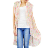 Spring Summer Flower Printed Round Vest - Madeline Love - Flyclothing LLC