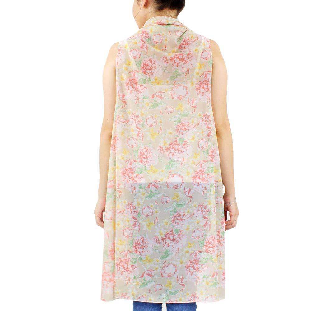 Spring Summer Flower Printed Round Vest - Madeline Love - Flyclothing LLC