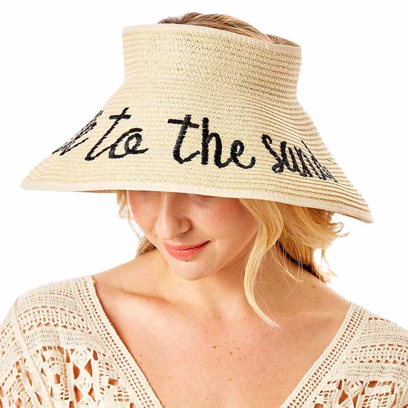 Talk To The Sand Message Roll Up Foldable Visor Sun Hat - Madeline Love - Flyclothing LLC