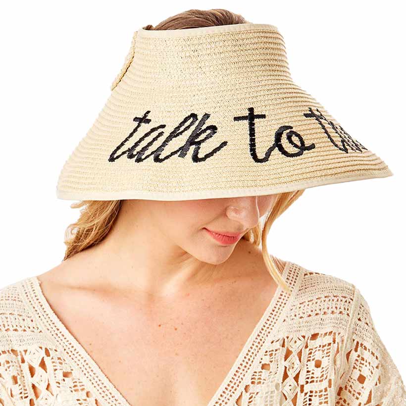 Talk To The Sand Message Roll Up Foldable Visor Sun Hat - Madeline Love - Flyclothing LLC