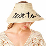 Talk To The Sand Message Roll Up Foldable Visor Sun Hat - Madeline Love - Flyclothing LLC