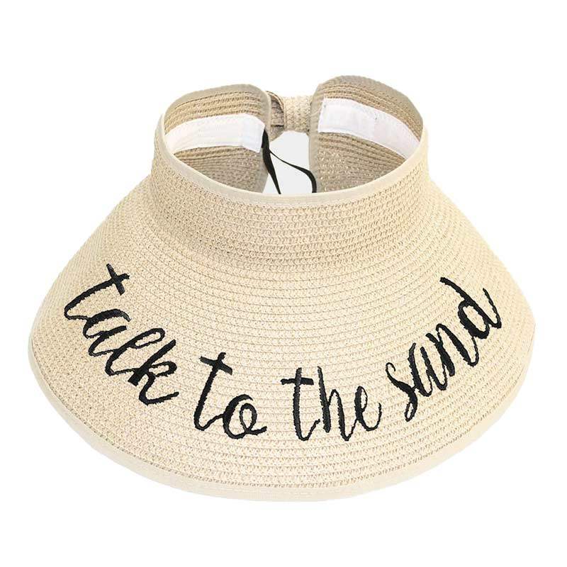 Talk To The Sand Message Roll Up Foldable Visor Sun Hat - Madeline Love - Flyclothing LLC
