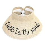 Talk To The Sand Message Roll Up Foldable Visor Sun Hat - Madeline Love - Flyclothing LLC