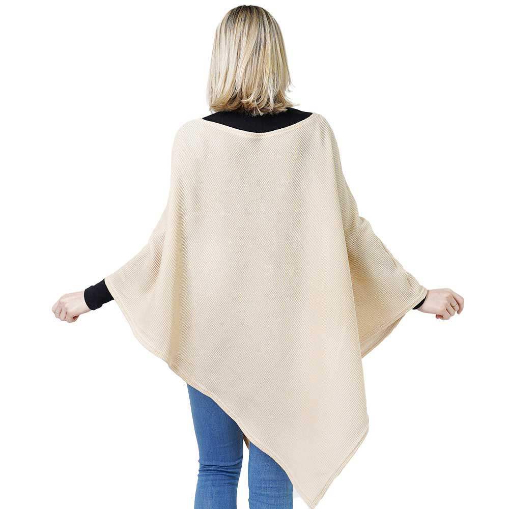 Textured Jersey Poncho Ruana Wrap - Madeline Love - Flyclothing LLC