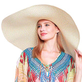 Super Wide Brim Straw Sun Hat - Madeline Love - Flyclothing LLC