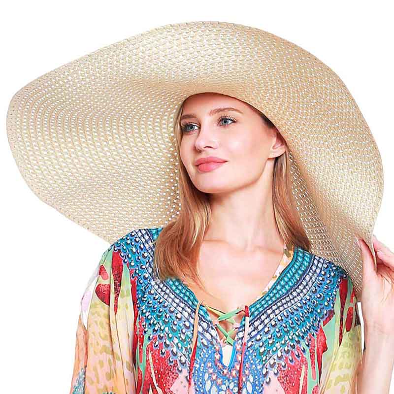 Super Wide Brim Straw Sun Hat - Madeline Love - Flyclothing LLC