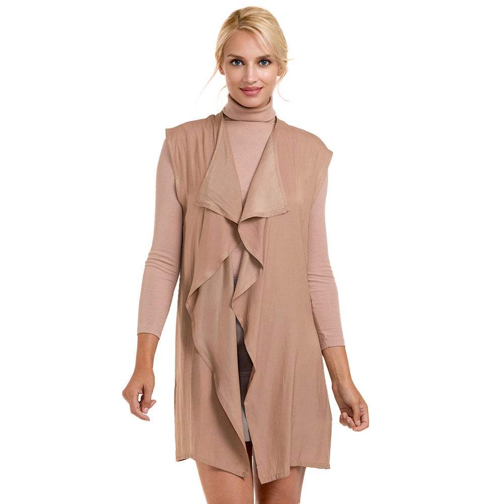 Waterfall Lapel Satin Vest - Madeline Love - Flyclothing LLC