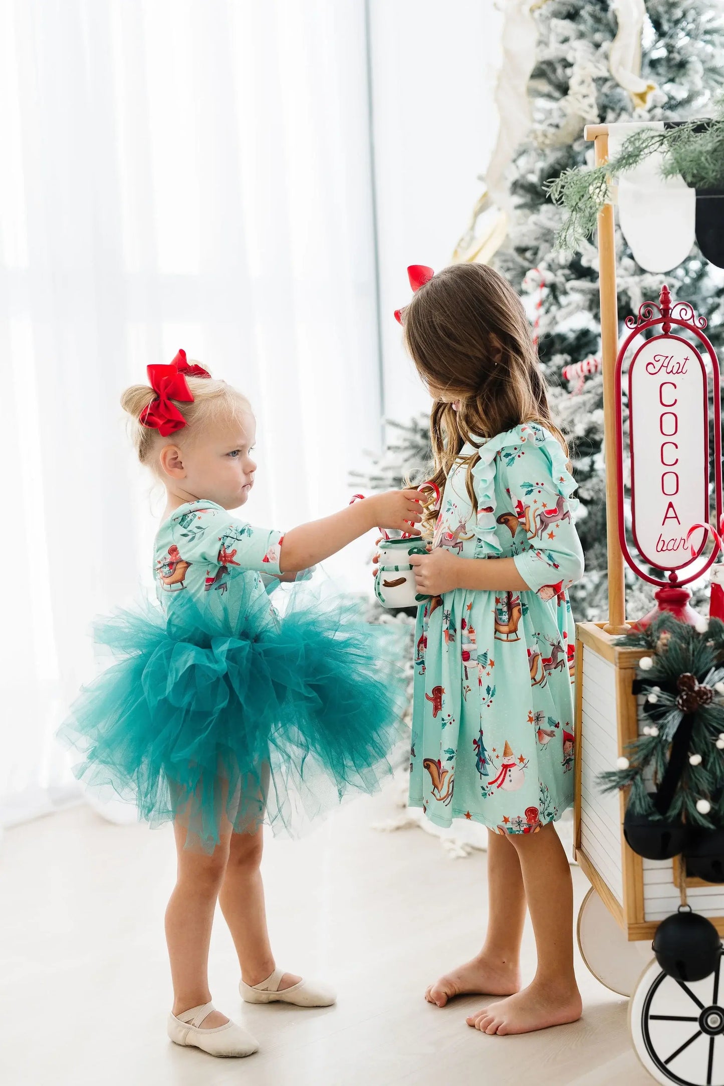 Believe in Your Elf 3/4 Sleeve Ruffle Twirl Dress - Mila & Rose ® - Flyclothing LLC