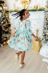 Believe in Your Elf 3/4 Sleeve Ruffle Twirl Dress - Mila & Rose ® - Flyclothing LLC