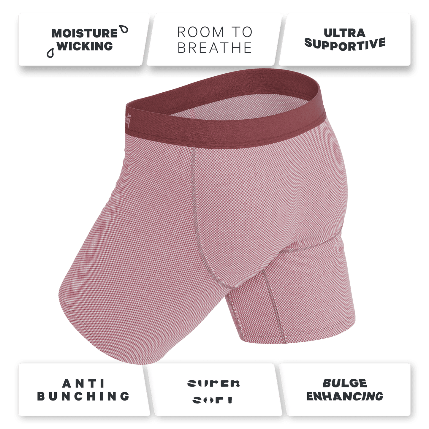 The Bell Pep | Red Chambray Long Leg Ball Hammock® Pouch Underwear With Fly - Shinesty - Flyclothing LLC