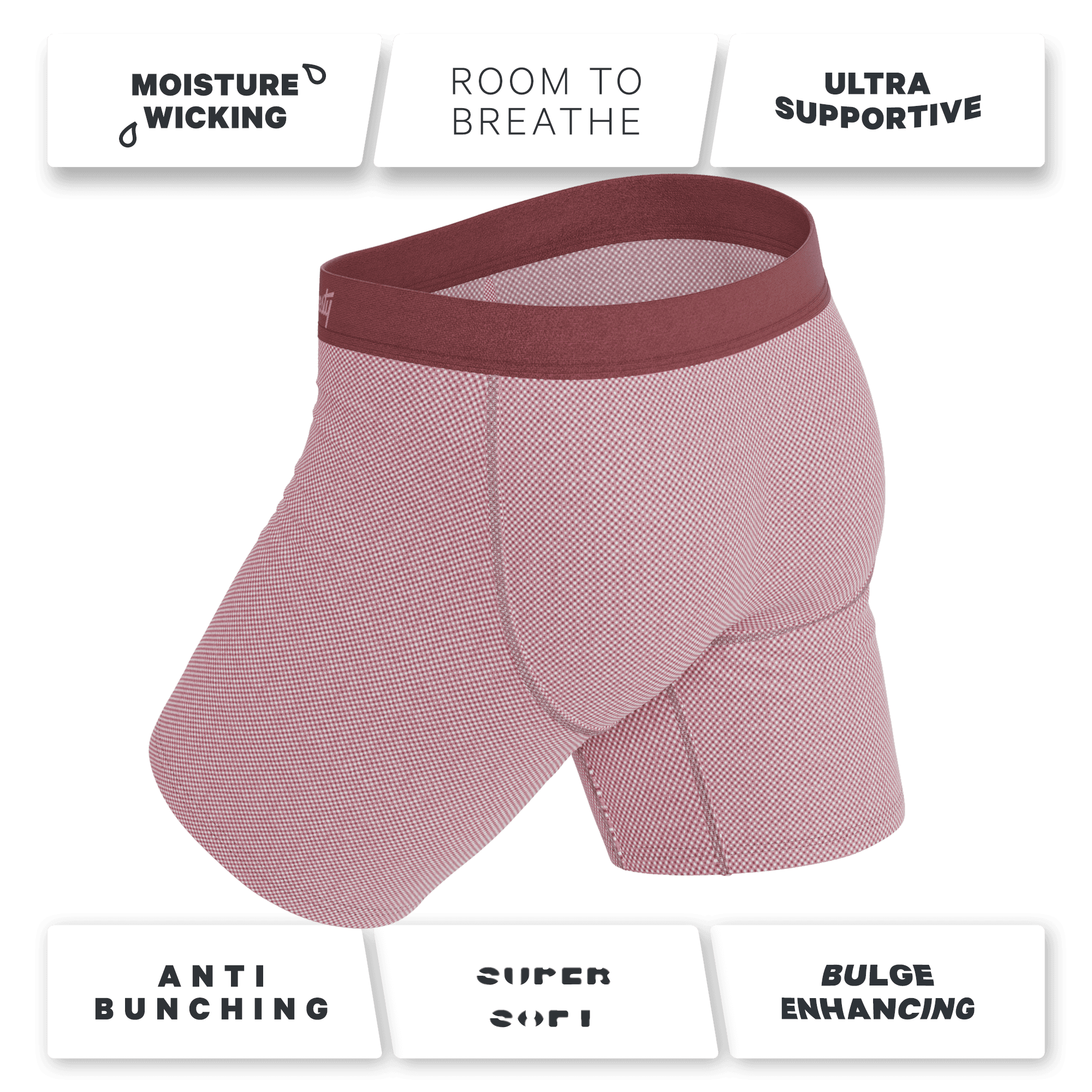 The Bell Pep | Red Chambray Long Leg Ball Hammock® Pouch Underwear With Fly - Shinesty - Flyclothing LLC