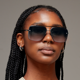 Bella Midnight - Tangle Free Aviator Sunglasses - TopFoxx - Flyclothing LLC