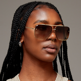 Bella Coffee - Tangle Free Aviator Sunglasses - TopFoxx - Flyclothing LLC