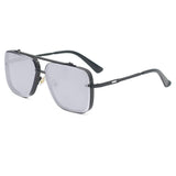 Bella - Chrome Black Oversized Squared Aviators - TopFoxx - Flyclothing LLC