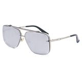 Bella -Tangle Free- Chrome Silver Oversized Squared Aviators - TopFoxx - Flyclothing LLC