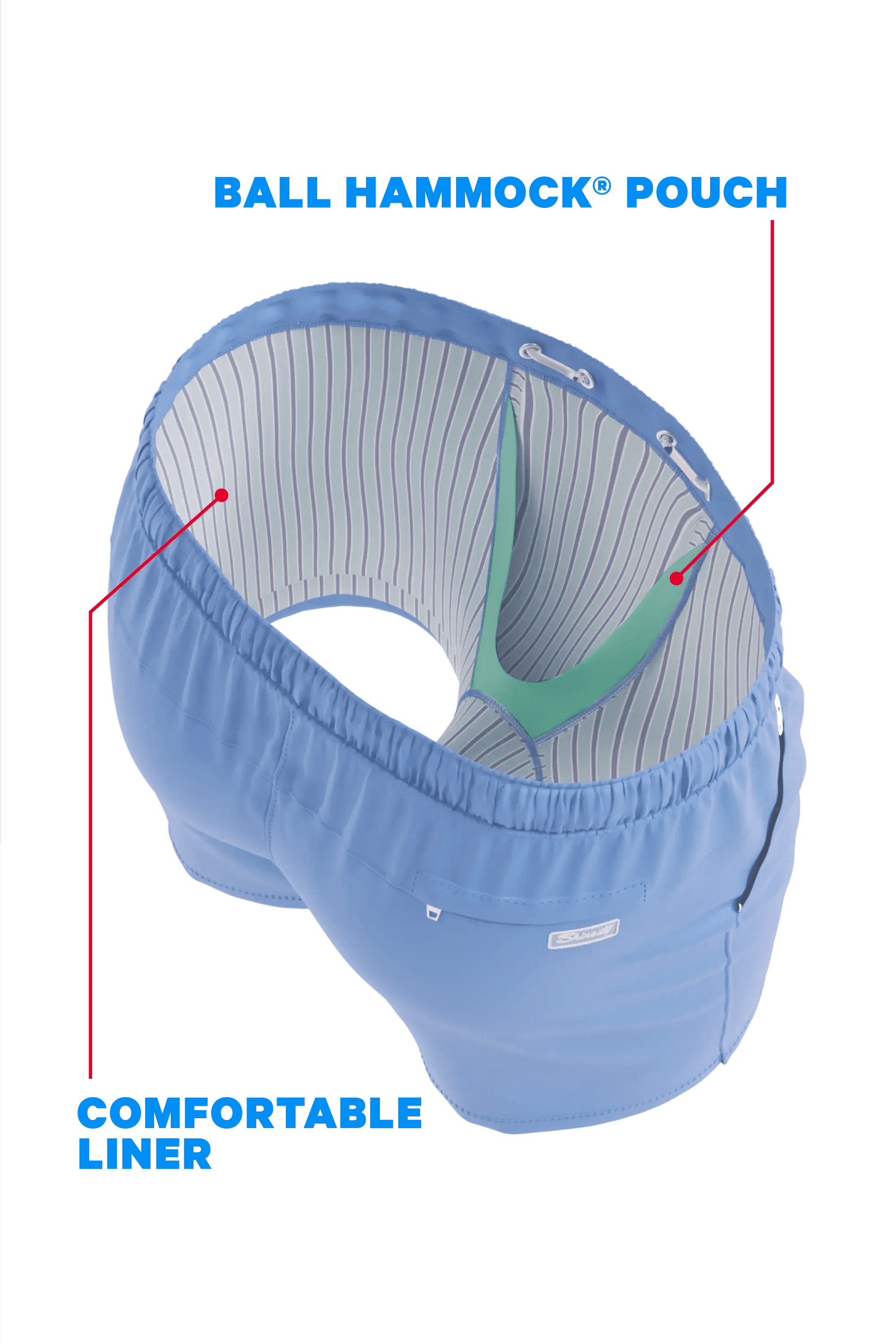 The Belly Flop | Blue and Green Ball Hammock® Pouch 8" Swim Trunks - Shinesty - Flyclothing LLC