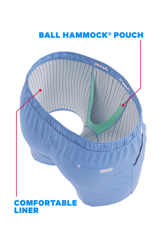 The Belly Flop | Blue and Green Ball Hammock® Pouch 5" Swim Trunks - Shinesty - Flyclothing LLC
