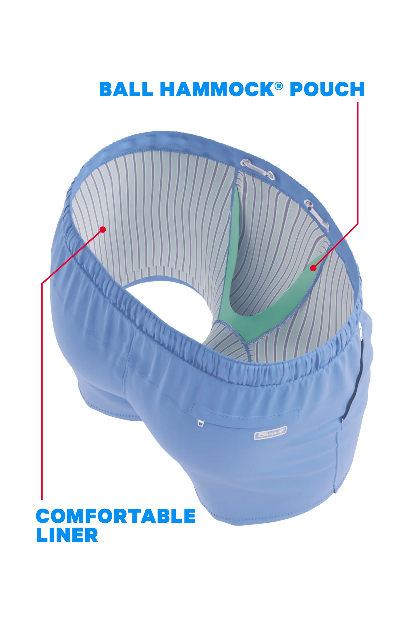 The Belly Flop | Blue and Green Ball Hammock® Pouch 8" Swim Trunks - Shinesty - Flyclothing LLC