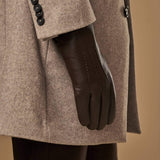 Benjamin (brown) – Thick goatskin leather gloves with warm lambswool lining & touchscreen feature - Leather Gloves Online - Flyclothing LLC