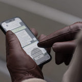 Benjamin (brown) – Thick goatskin leather gloves with warm lambswool lining & touchscreen feature - Leather Gloves Online - Flyclothing LLC