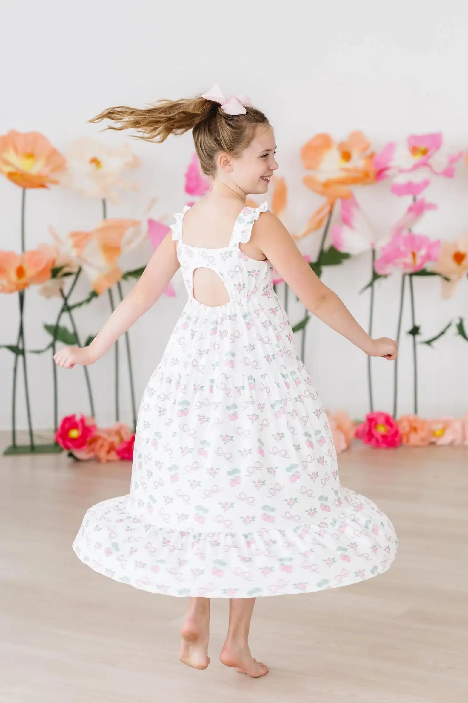 Berries & Bows Ruffle Maxi Dress - Mila & Rose ® - Flyclothing LLC