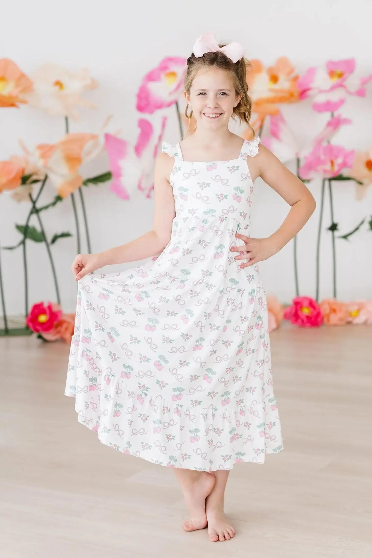 Berries & Bows Ruffle Maxi Dress - Mila & Rose ® - Flyclothing LLC