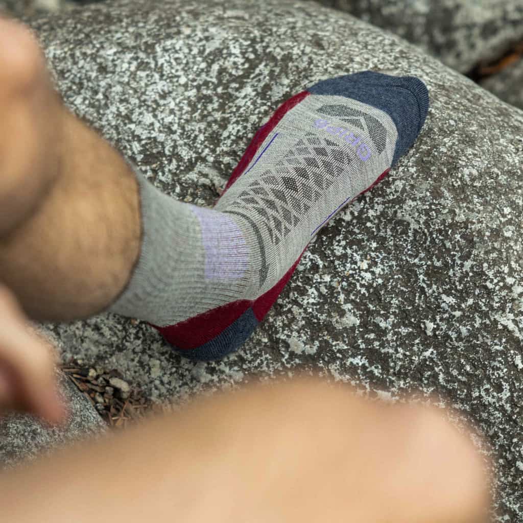 3 Pack Berry - Hike Crew Midweight Merino Wool Sock - GRIP6 - Flyclothing LLC