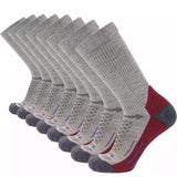 8 Pairs Berry - Hike Crew Midweight Merino Wool Sock - GRIP6 - Flyclothing LLC