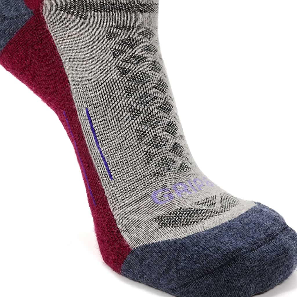 3 Pack Berry - Hike Crew Midweight Merino Wool Sock - GRIP6 - Flyclothing LLC