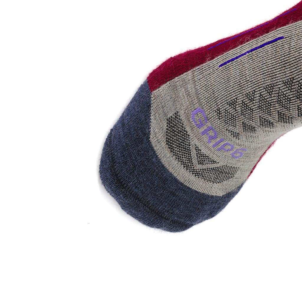 3 Pack Berry - Hike Crew Midweight Merino Wool Sock - GRIP6 - Flyclothing LLC